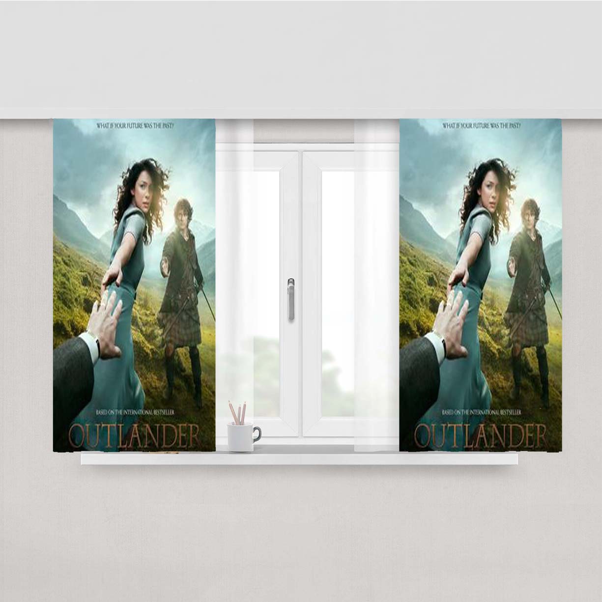 Outlander Starz Peach Skin Window Curtains