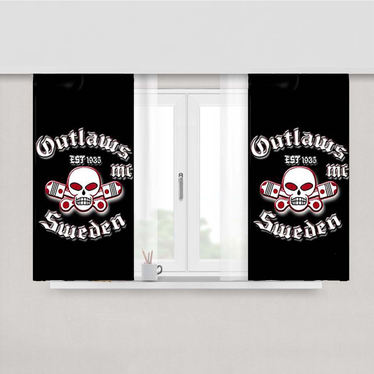 Outlaws Sweden Peach Skin Window Curtains