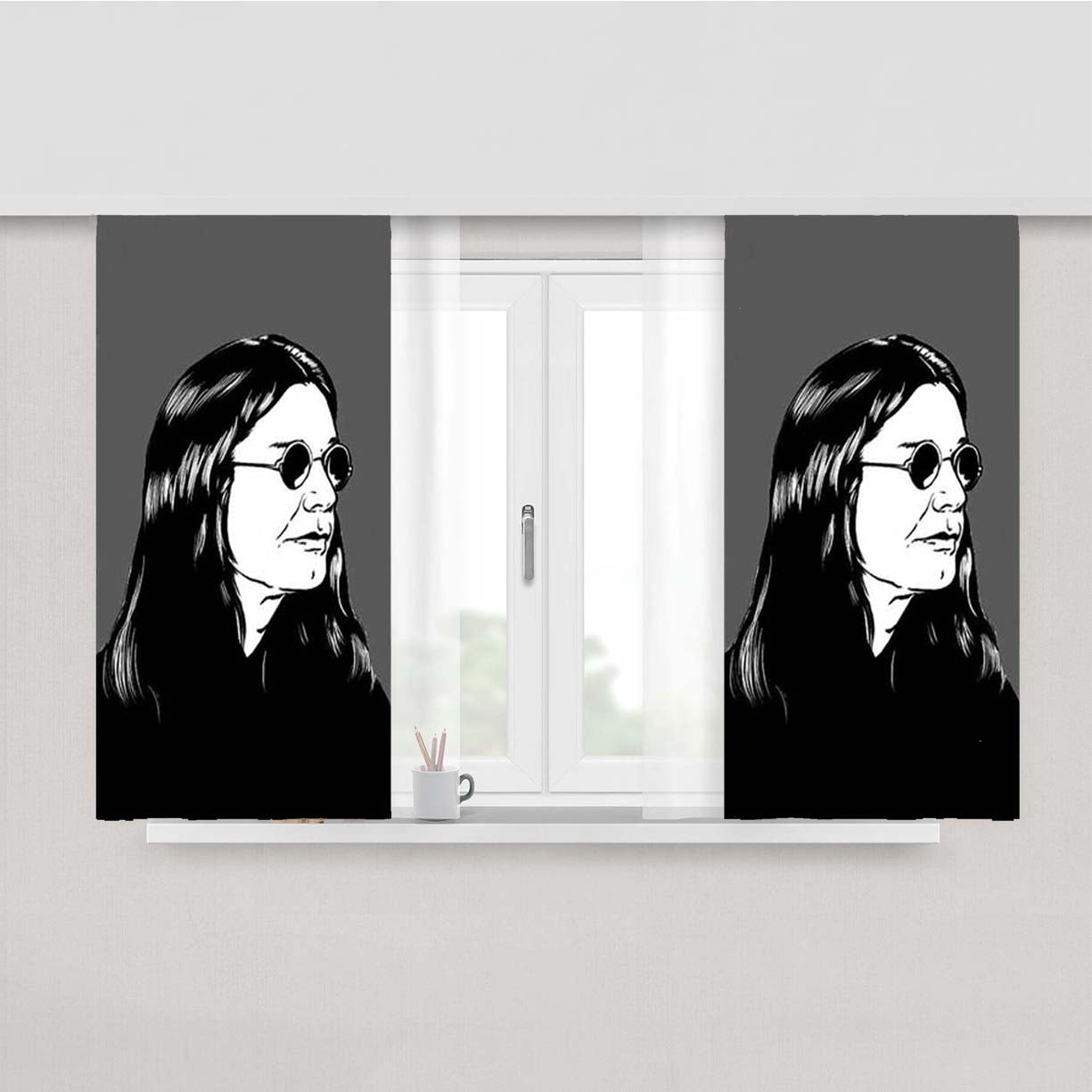 Ozzy Osbourne Peach Skin Window Curtains