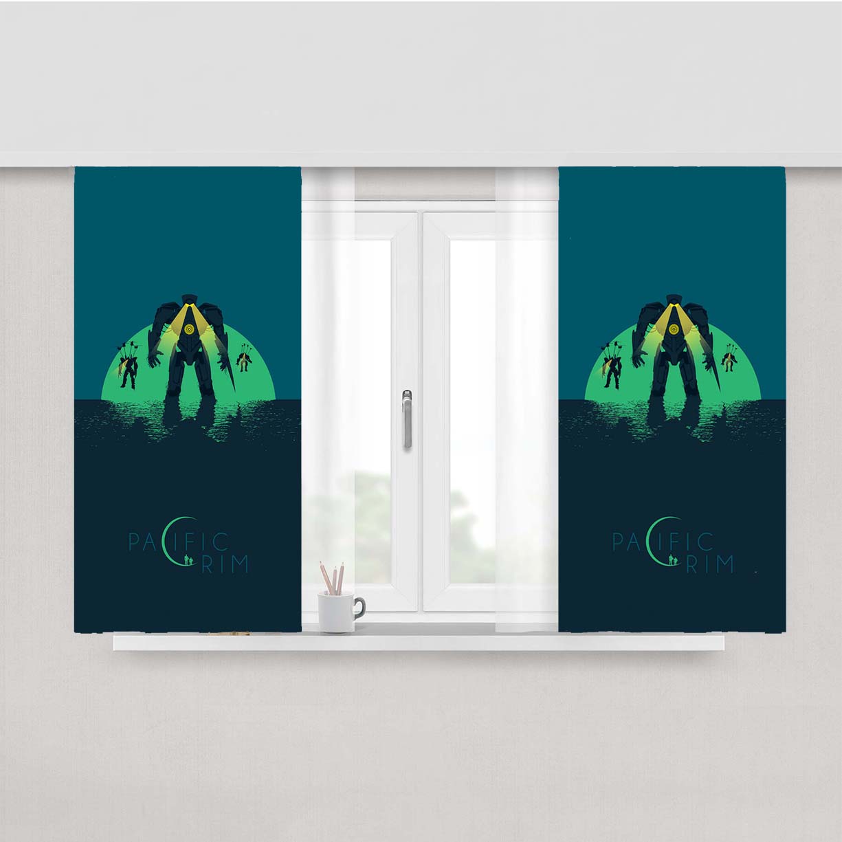 Pacific Rim Jaeger Peach Skin Window Curtains