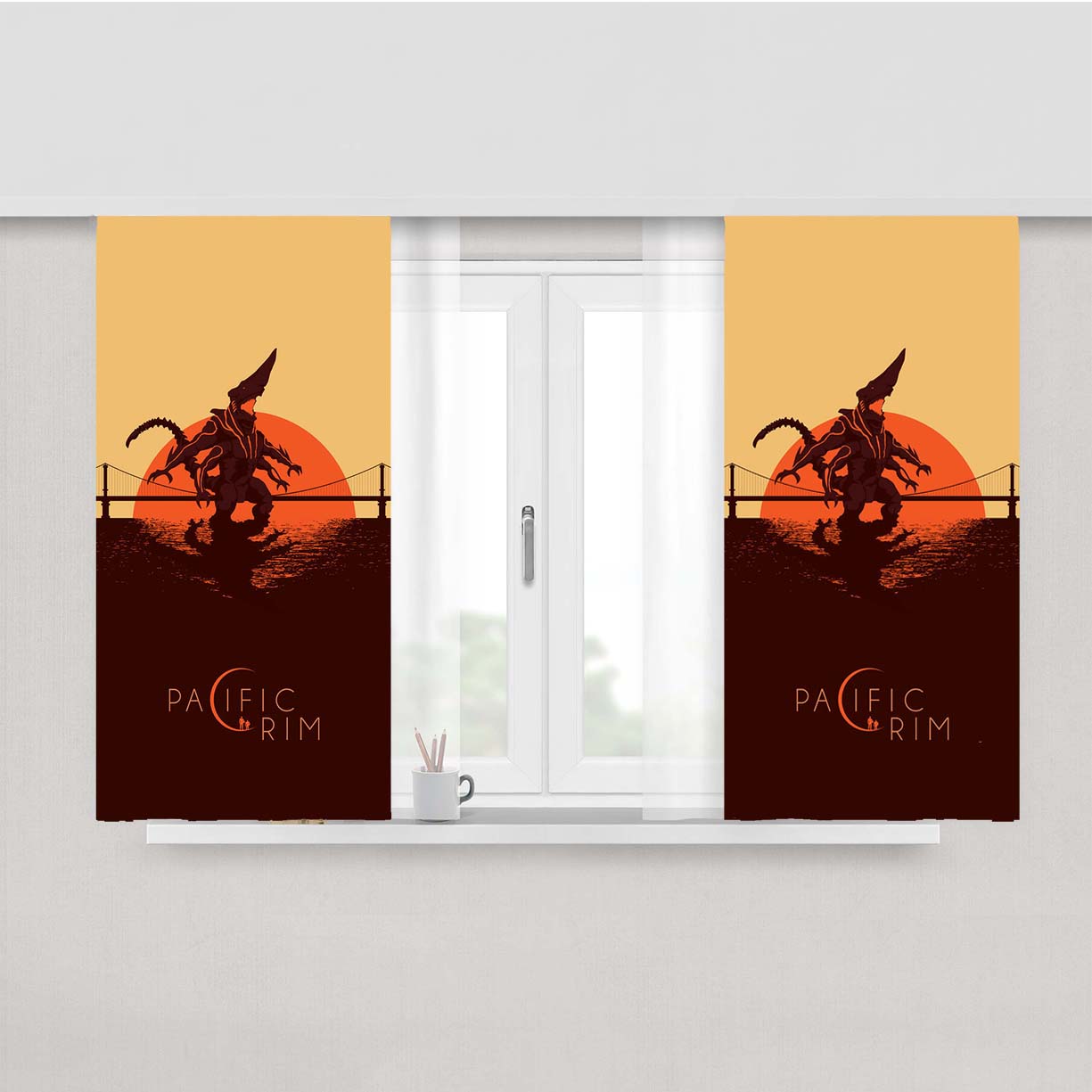 Pacific Rim Kaiju Peach Skin Window Curtains