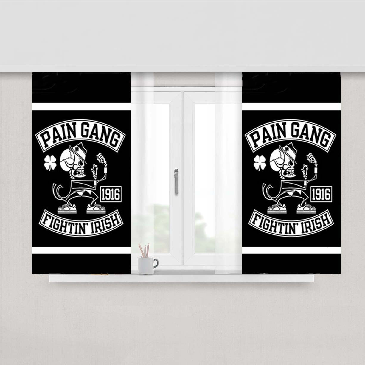 Pain Gang Fighting Irish Peach Skin Window Curtains