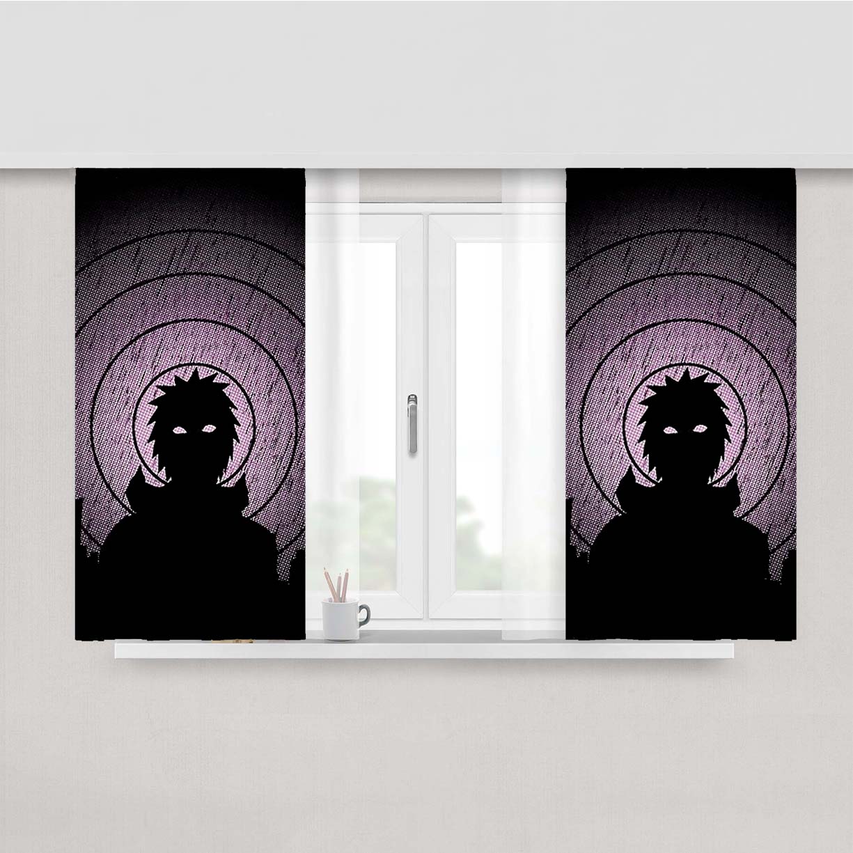 Pain Naruto Peach Skin Window Curtains