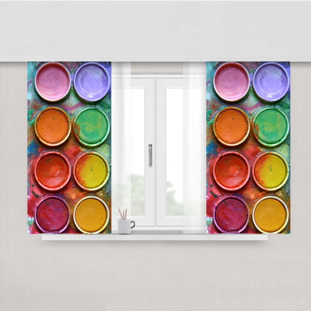 Paintbox Peach Skin Window Curtains