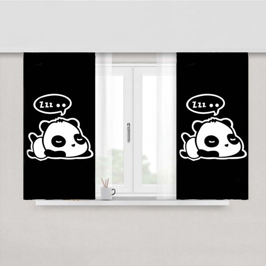 Panda Peach Skin Window Curtains