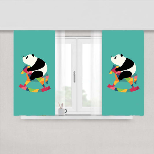 Panda Minimalist Color Hobbyhorse Peach Skin Window Curtains