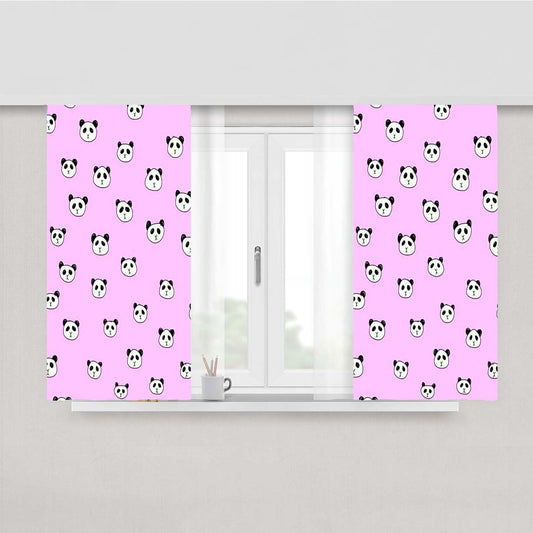 Panda Pink Peach Skin Window Curtains