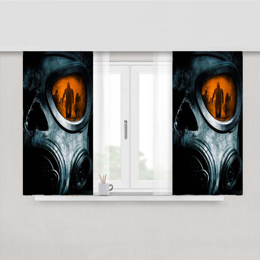 Pandemic Mask Orange Peach Skin Window Curtains