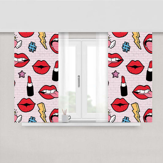 Papel De Parede Tumblr Unicornio Red Peach Skin Window Curtains