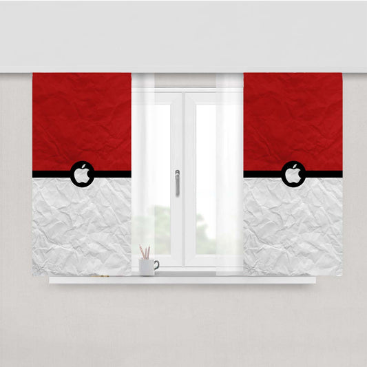 Paper Pokeball Apple Peach Skin Window Curtains