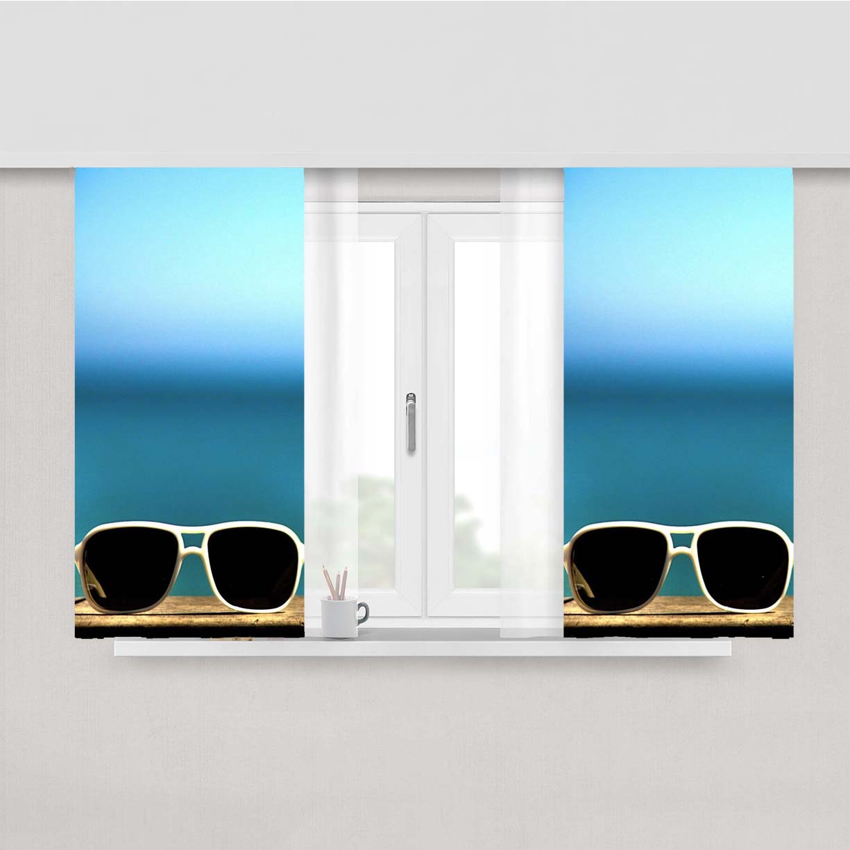 Parallax Glass Peach Skin Window Curtains