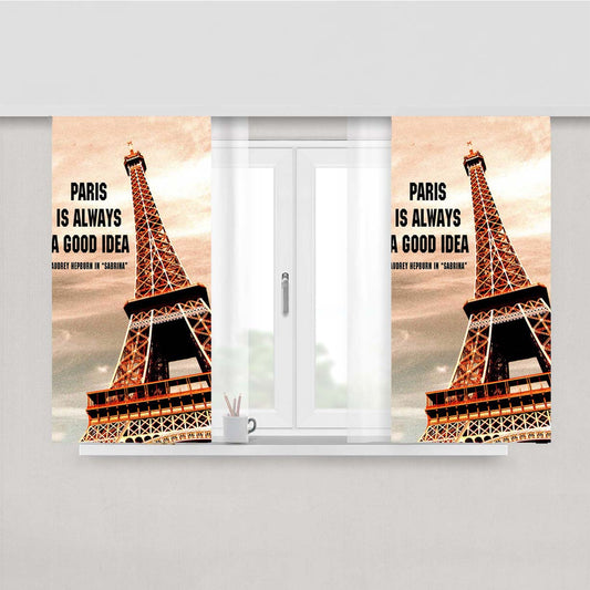 Paris Qoutes Good Idea Peach Skin Window Curtains