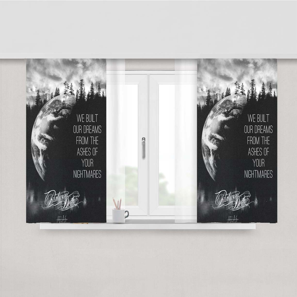 Parkway Drive Atlas Peach Skin Window Curtains