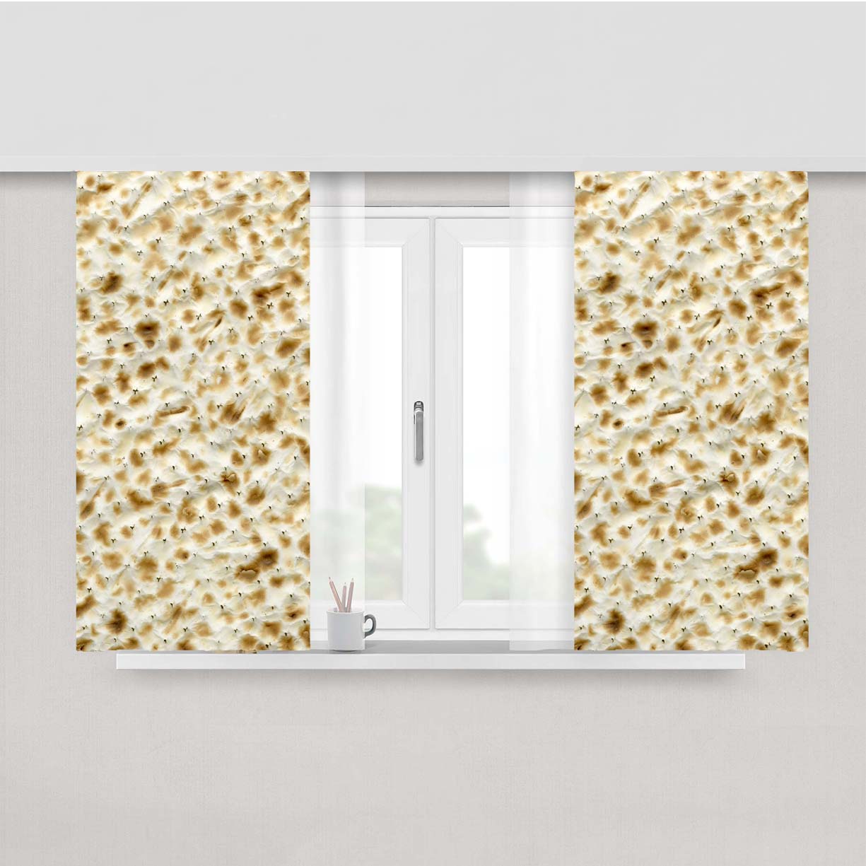 Passover Matzo Matzah Peach Skin Window Curtains