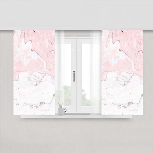 Pastel Liqiud White Pink Marble Peach Skin Window Curtains