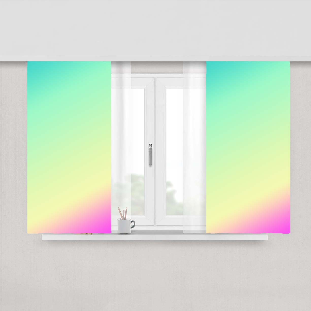 Pastel Ombre Peach Skin Window Curtains