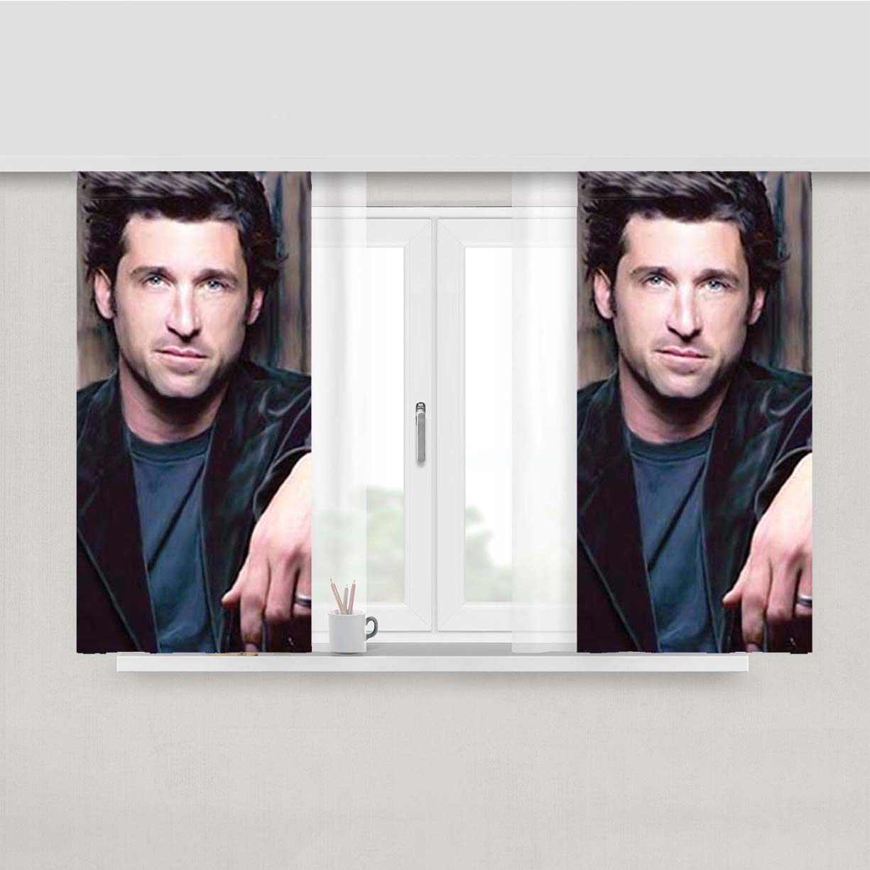 Patrick Dempsey Jacket Peach Skin Window Curtains