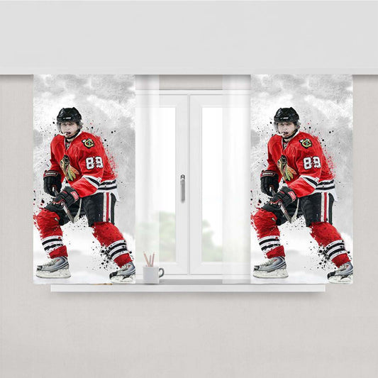 Patrick Kane Chicago Blackhawks Peach Skin Window Curtains
