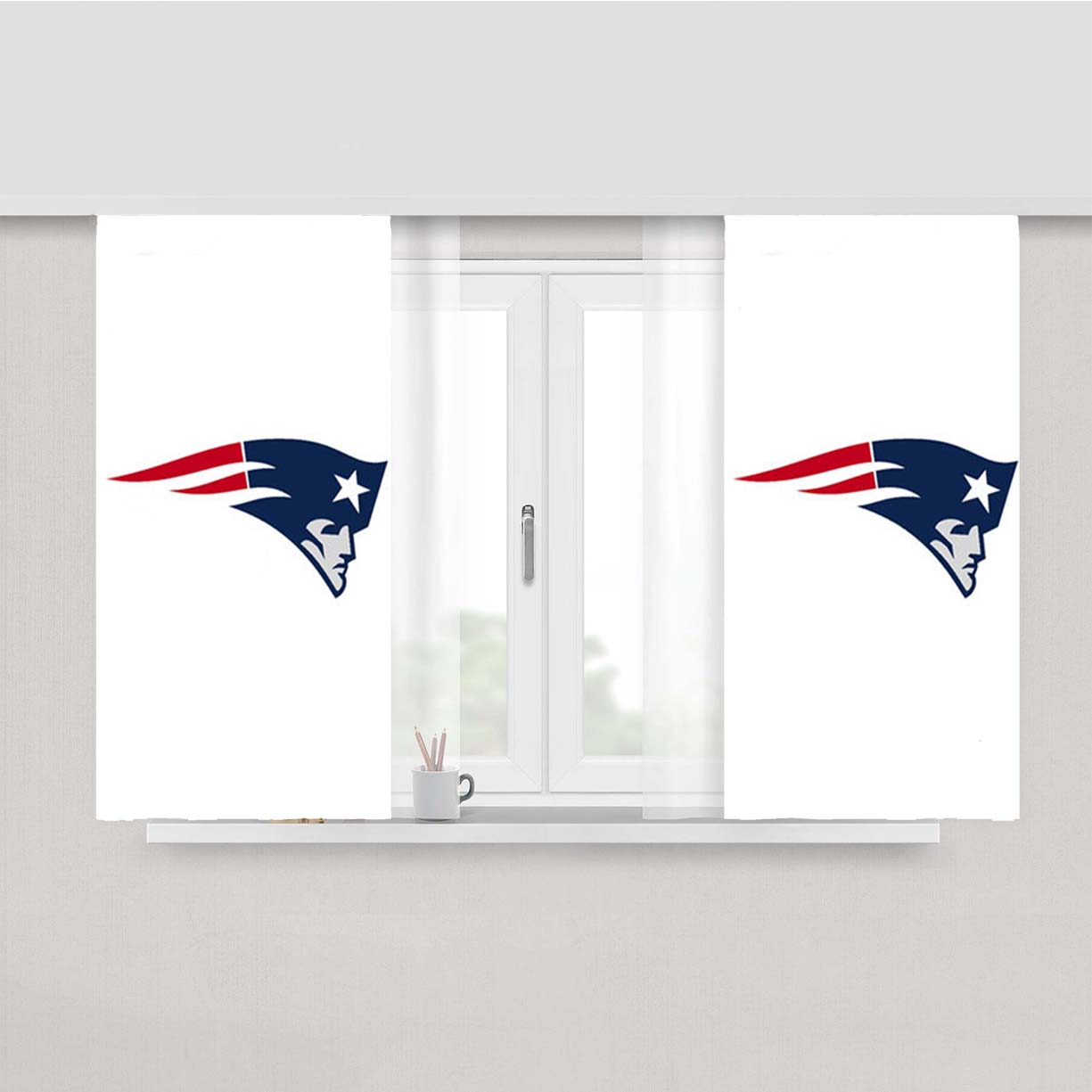 Patriots Logo Peach Skin Window Curtains