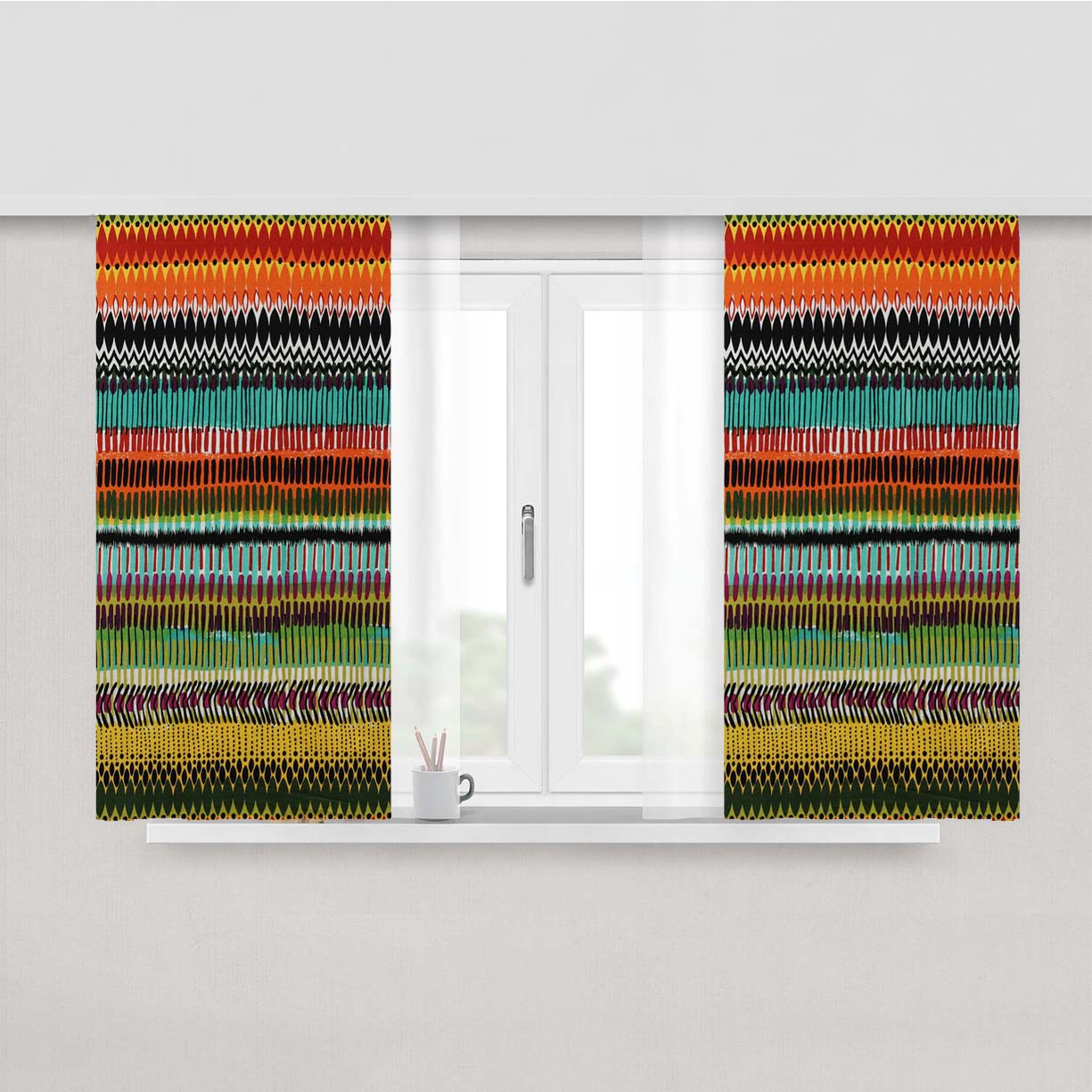 Pattern Culture Peach Skin Window Curtains