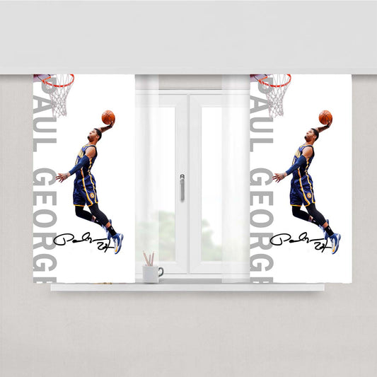 Paul George Signature Oklahama Slam Dunk Peach Skin Window Curtains