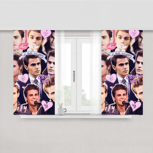 Paul Wesley Vampire Diaries Peach Skin Window Curtains