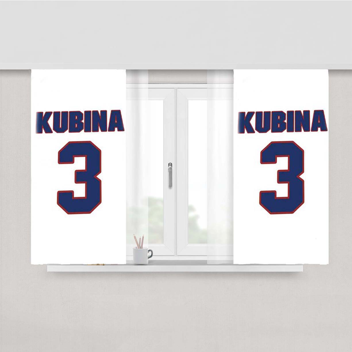 Pavel Kubina National Hockey Peach Skin Window Curtains