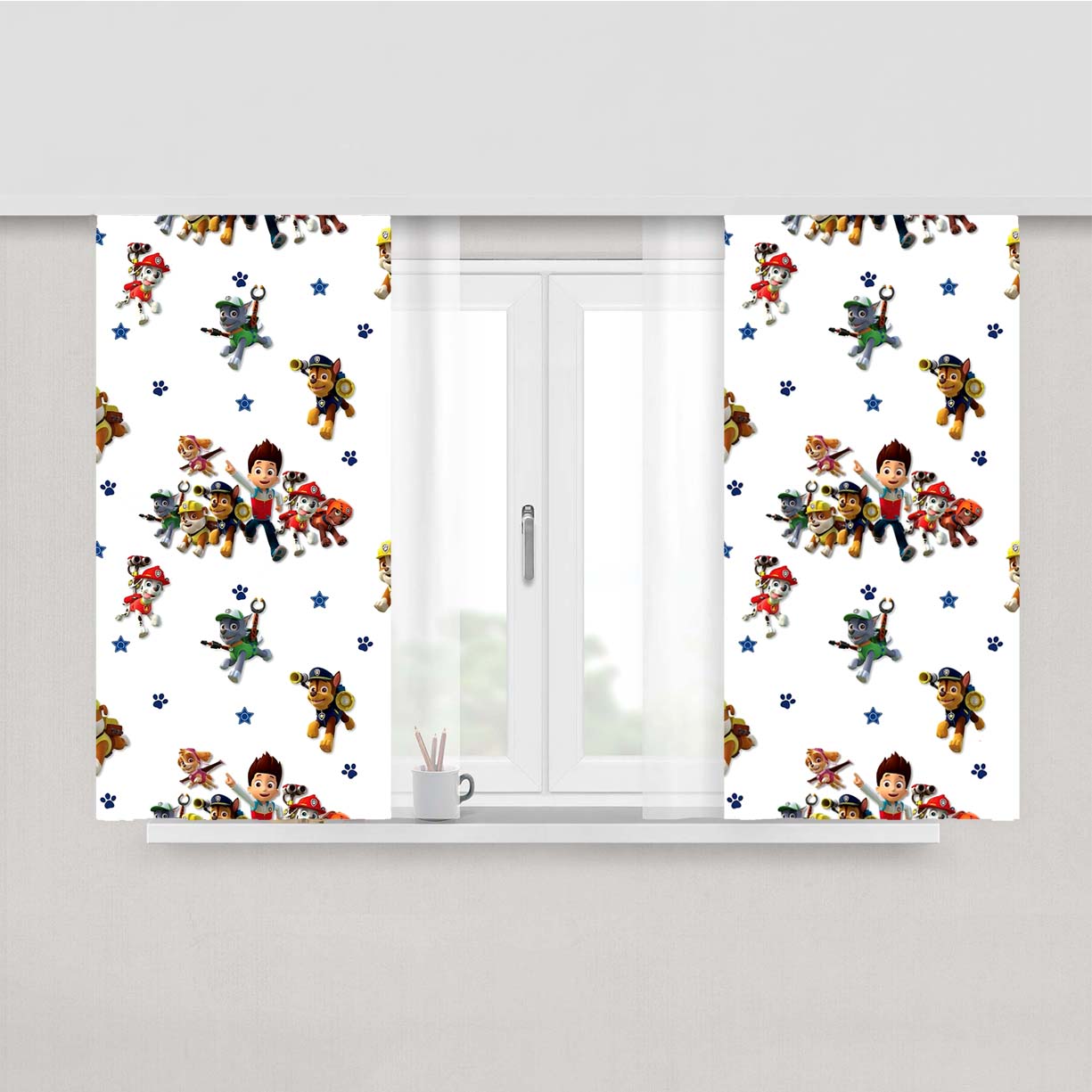 Paw Patrol Collage Peach Skin Window Curtains