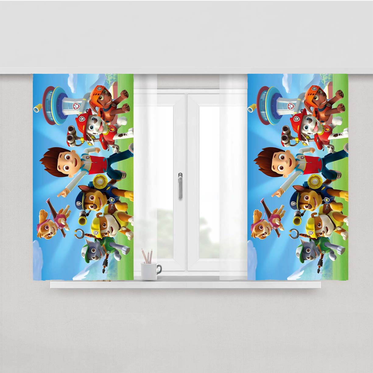 Paw Patrol Dogs Movie Peach Skin Window Curtains