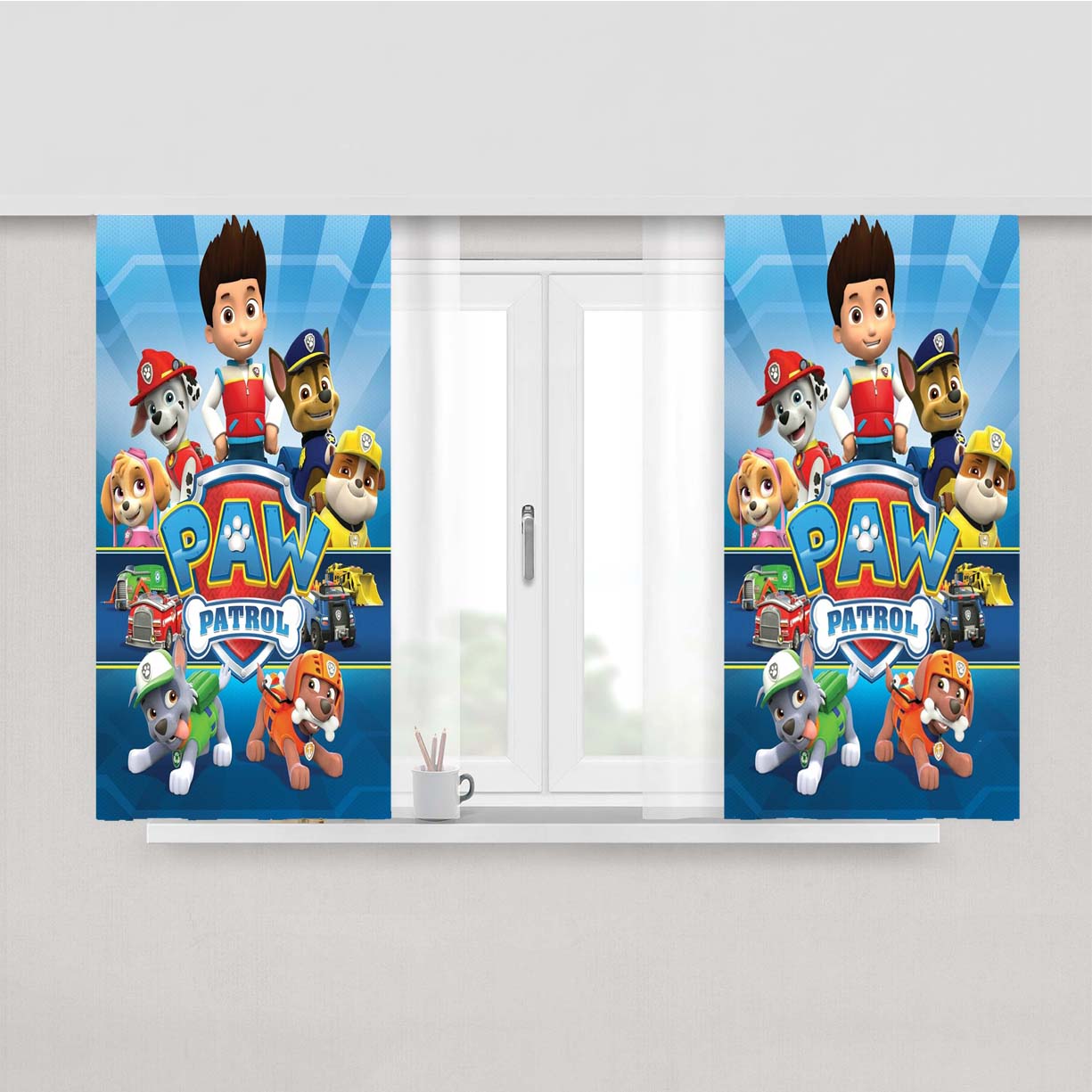 Paw Patrol Poster Peach Skin Window Curtains