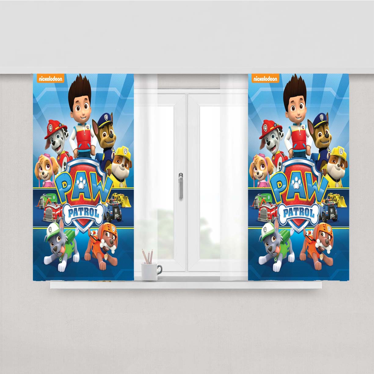 Paw Patrol Wallpaper Peach Skin Window Curtains