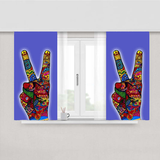 Peace No War Obey Peach Skin Window Curtains