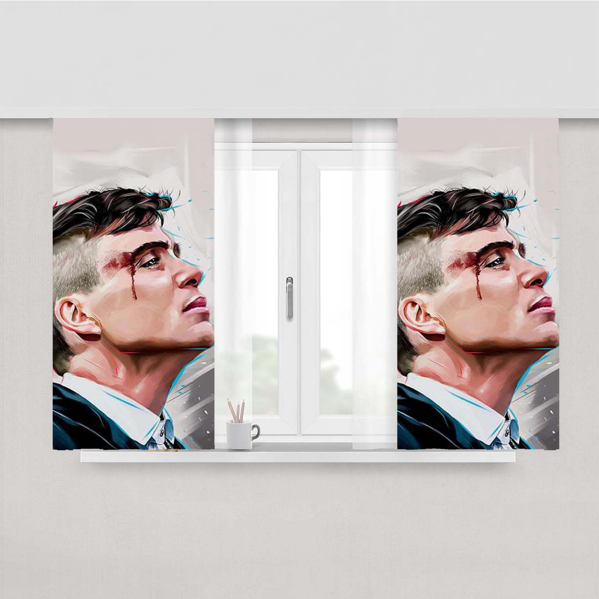 Peaky Blinders Peach Skin Window Curtains