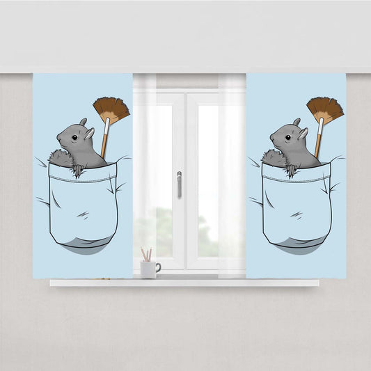 Peapod The Pocket Squirrel Peach Skin Window Curtains