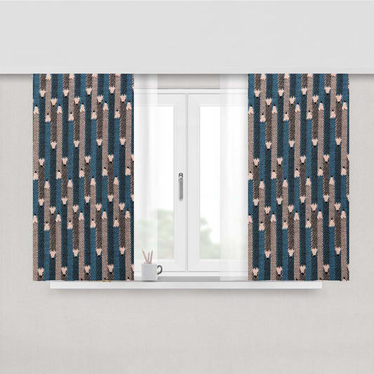 Pencil Art Peach Skin Window Curtains
