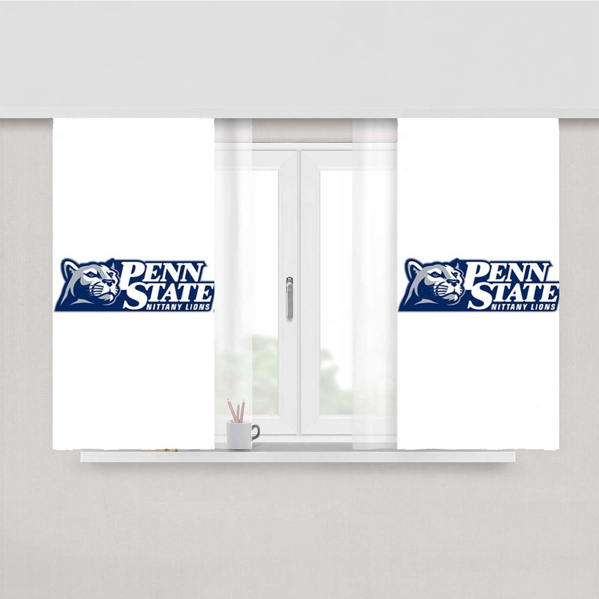 Penn State Logo Art Peach Skin Window Curtains