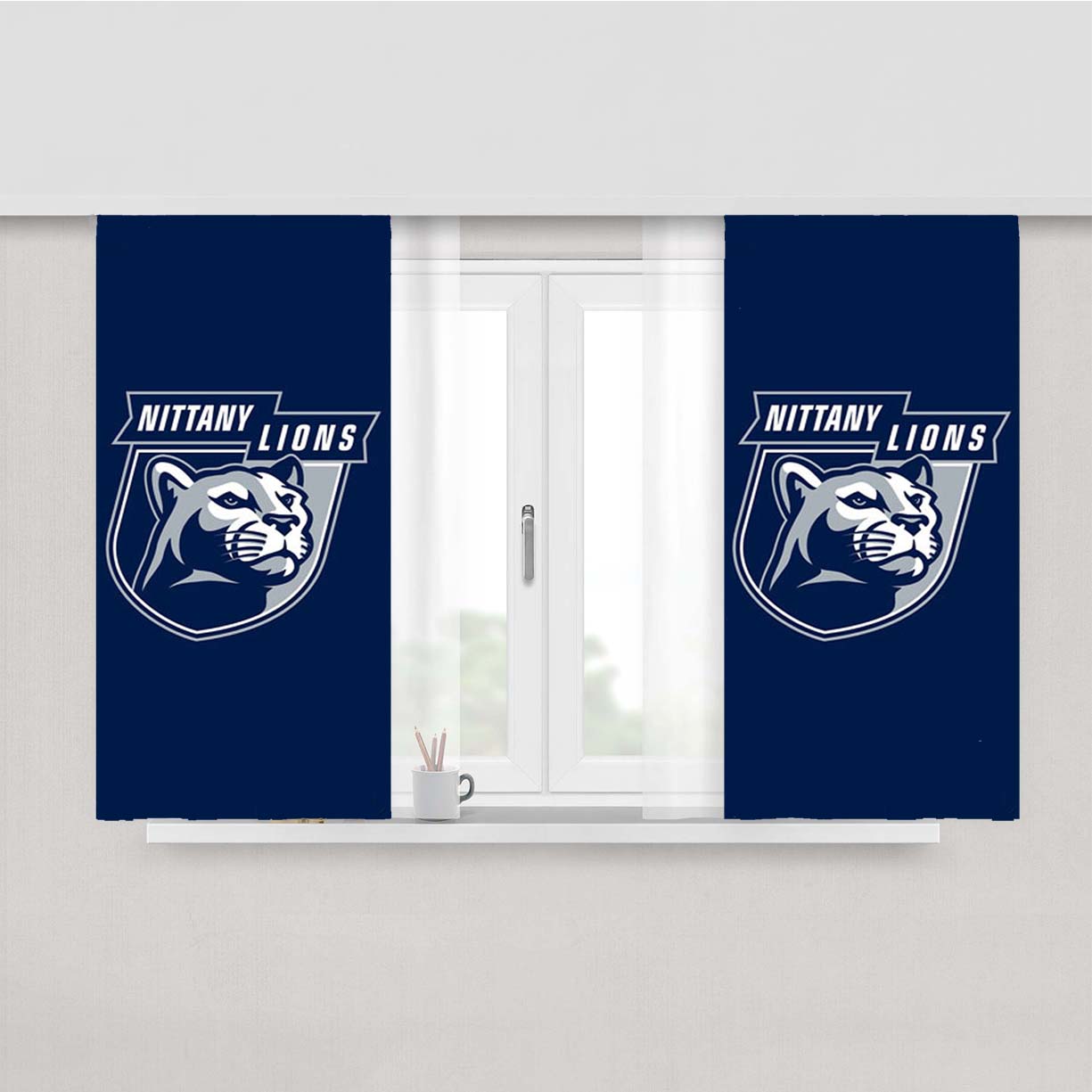 Penn State Nittany Lions Blue Peach Skin Window Curtains