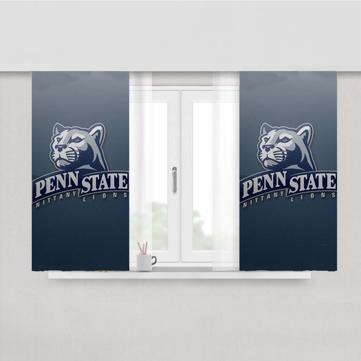 Penn State Nittany Symbol Peach Skin Window Curtains