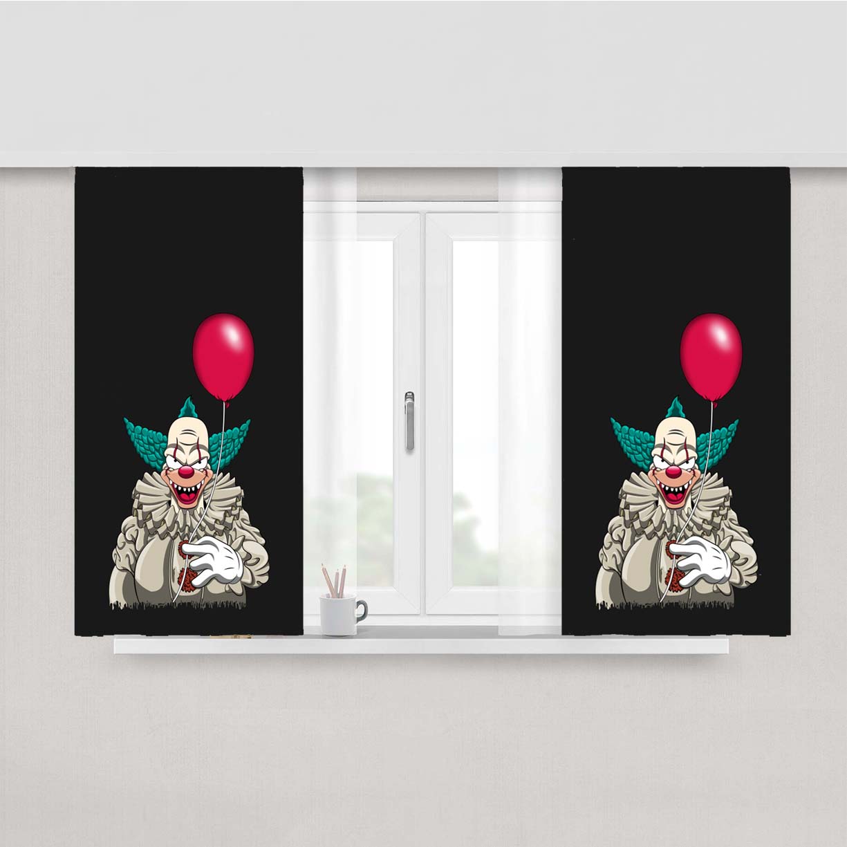 Pennywise It The Simpsons Peach Skin Window Curtains