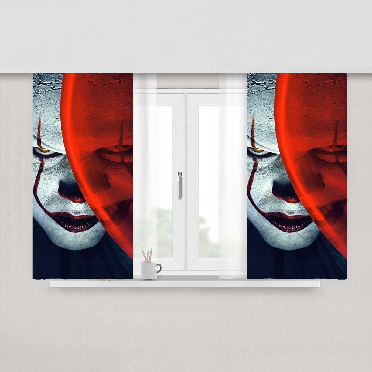 Pennywise The Clown Peach Skin Window Curtains