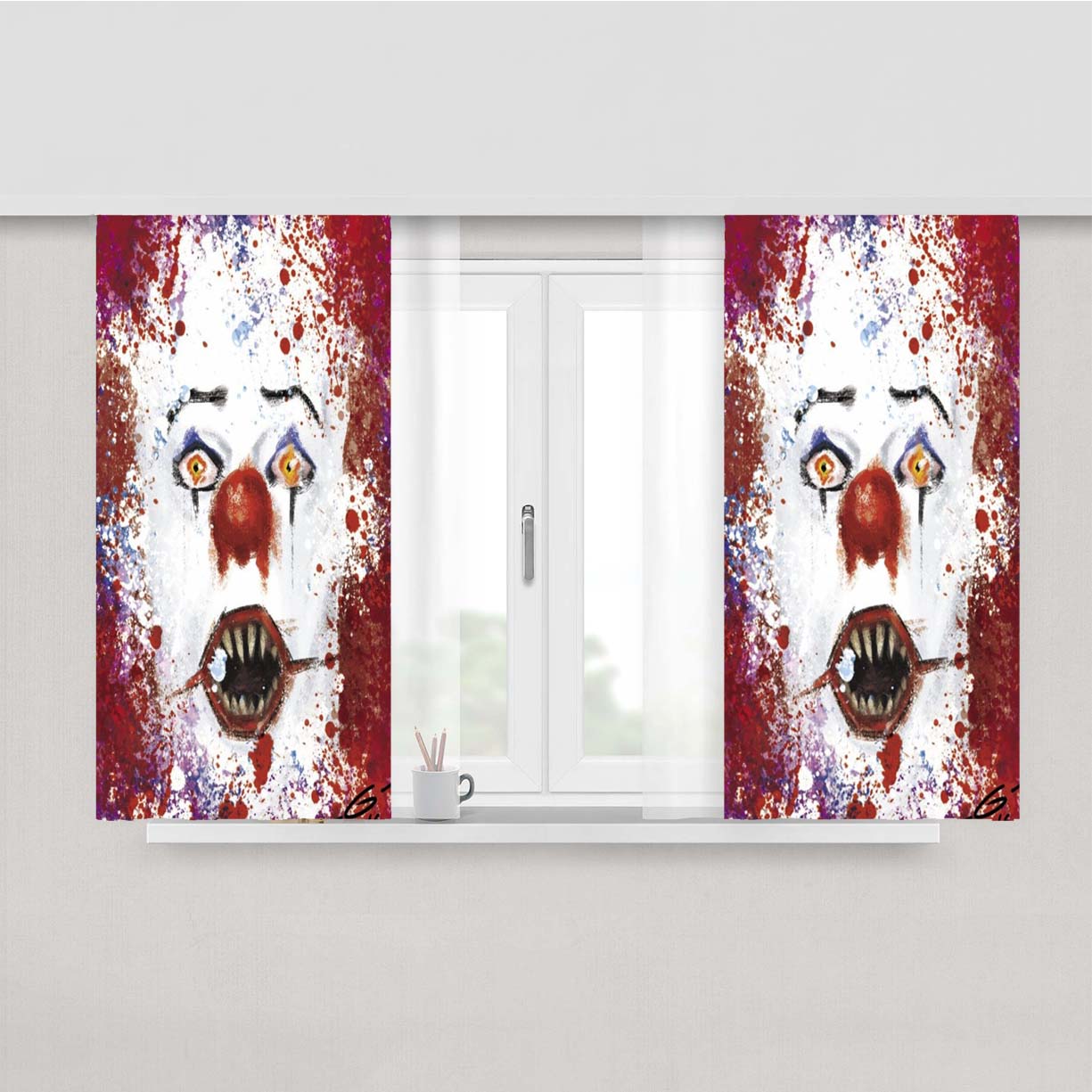 Pennywise The Dancing Clown It Peach Skin Window Curtains