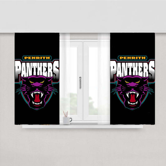 Penrith Panthers Black Peach Skin Window Curtains