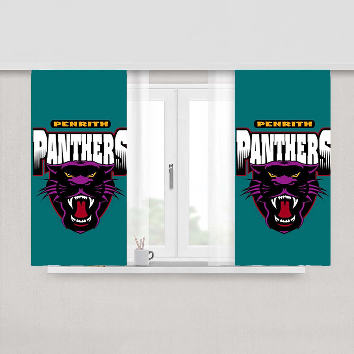 Penrith Panthers Galaxy Peach Skin Window Curtains