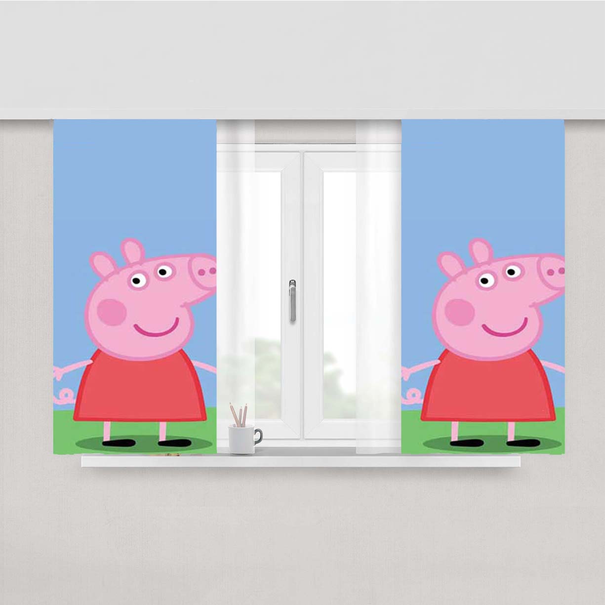 Peppa Pig Arms Out Peach Skin Window Curtains
