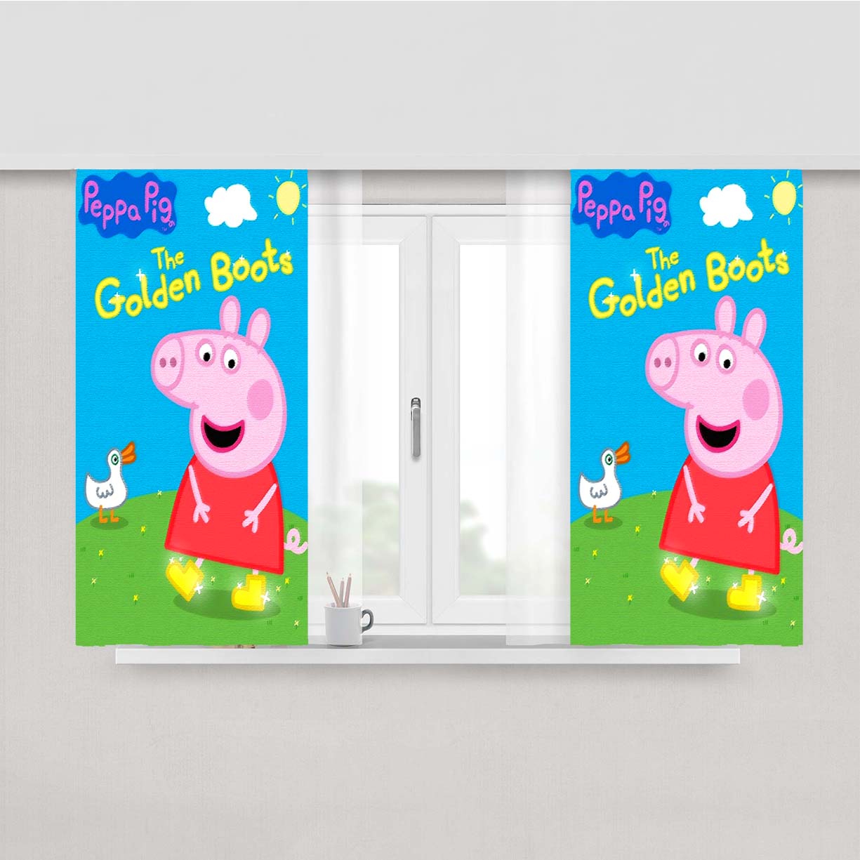 Peppa Pig The Golden Boots Peach Skin Window Curtains