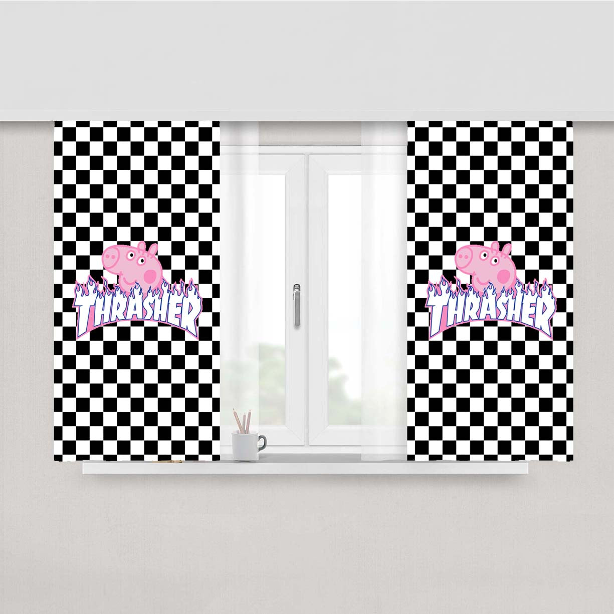 Peppa Thra Peach Skin Window Curtains