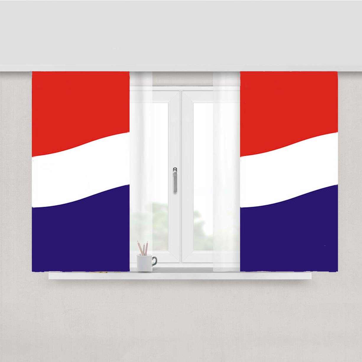 Pepsi Color Peach Skin Window Curtains