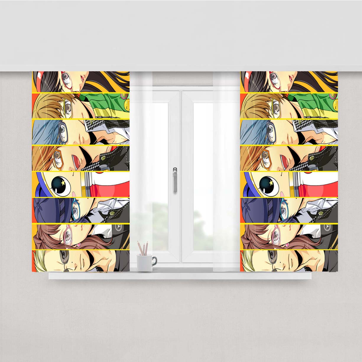 Persona Characte Peach Skin Window Curtains
