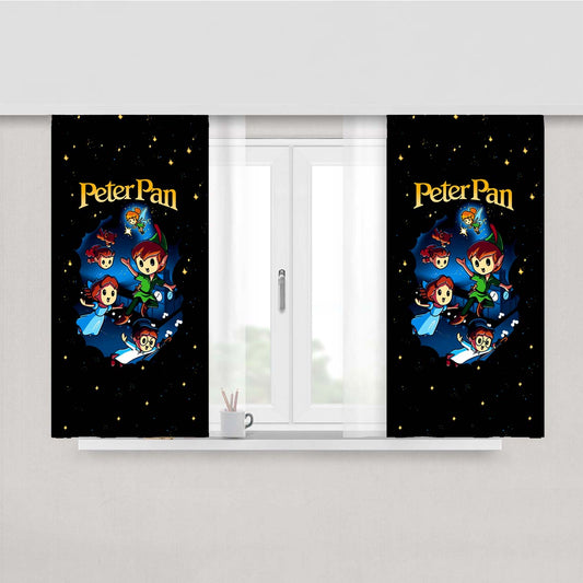 Peter Pan Cartoon Night Peach Skin Window Curtains