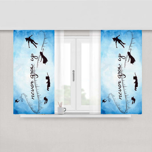 Peter Pan Quote Never Grow Up Peach Skin Window Curtains